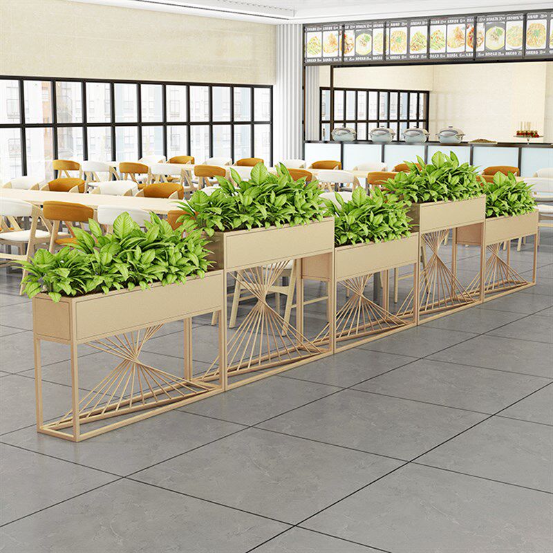 餐厅饭店铁艺屏风办公室隔断栅栏餐饮卡座围栏大厅绿植花槽花架