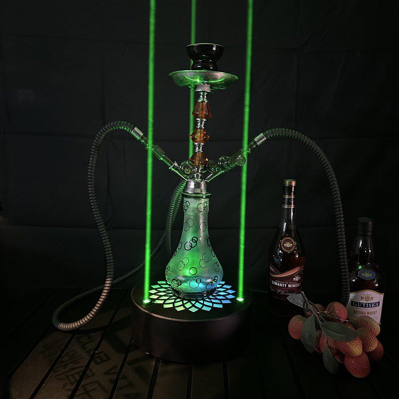 阿拉伯水烟LED灯盘 激光底座七彩发光灯玻璃壶充电灯Shisha