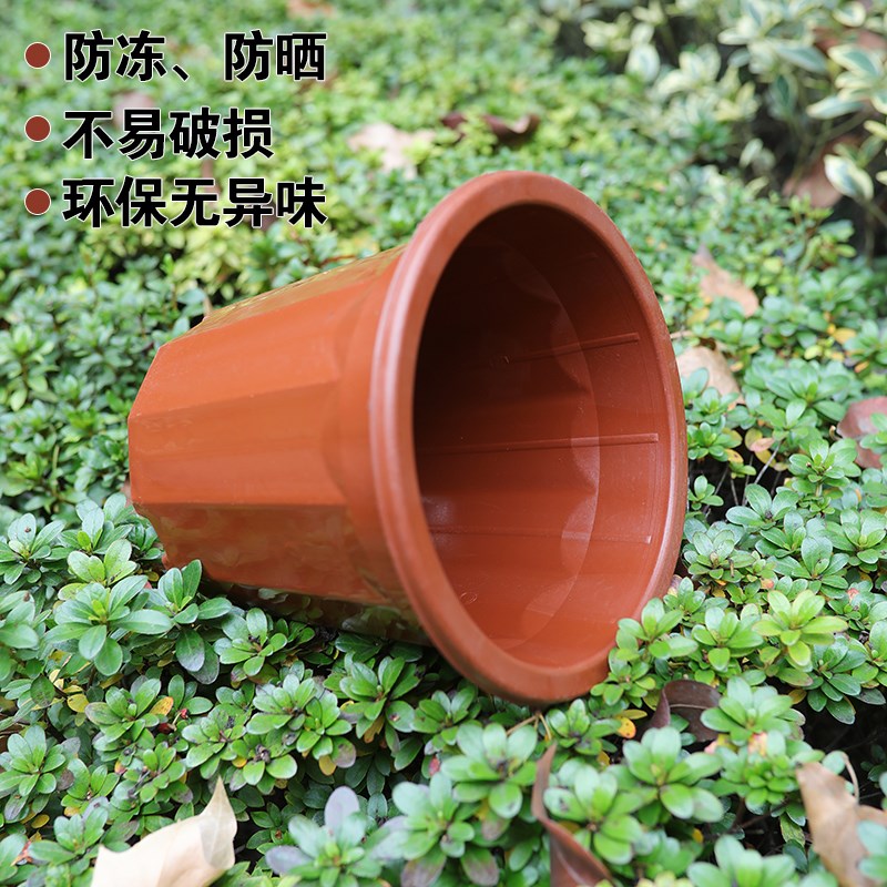 家用塑料大号特大花盆 圆形红色E型角盆园艺绿植基地种植加仑