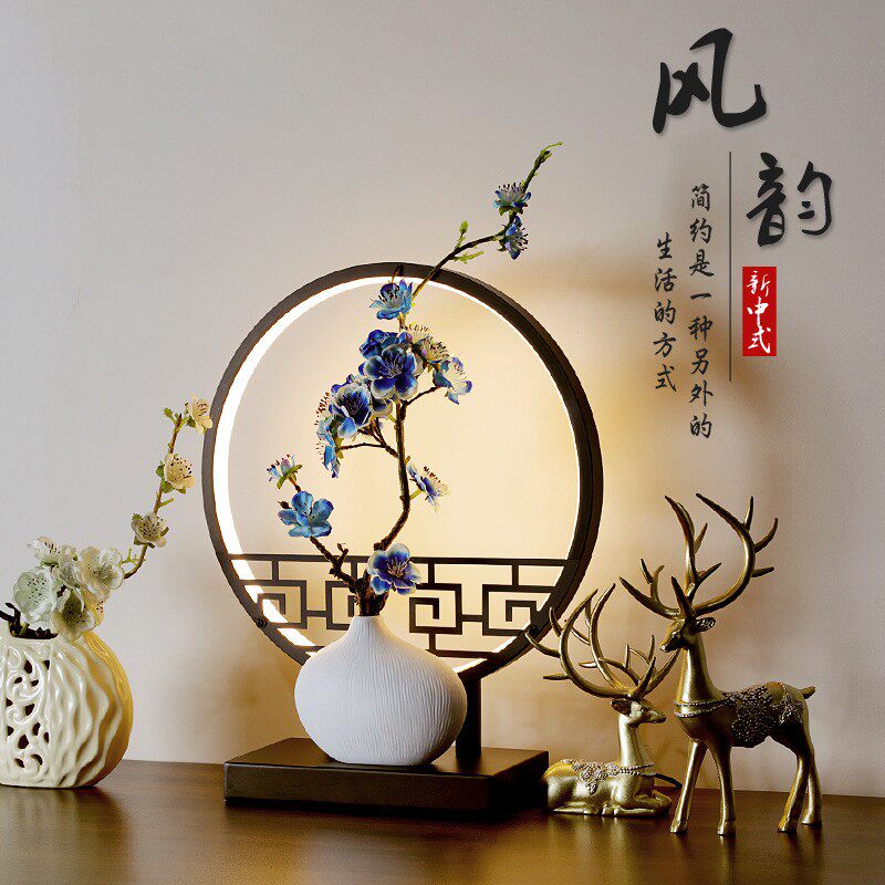 新中式台灯卧室床头柜灯现代客厅创意装饰居家摆件温馨可遥控桌灯