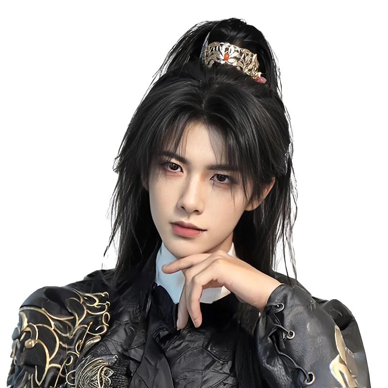 仙侠古风假发男中长发男生少年感高马尾全头套男士汉服古装假发套