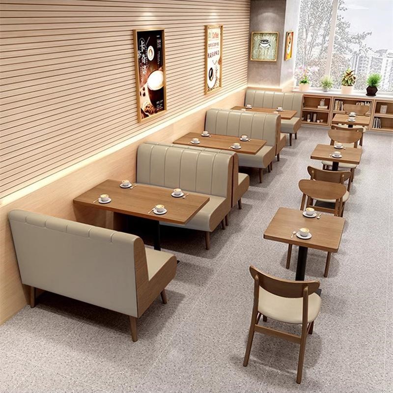 定制主题餐厅茶楼餐饮商用咖啡厅奶茶甜品小吃店卡座沙发桌椅组合