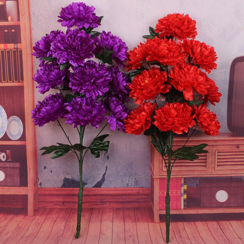 仿真植物假盆栽牡丹花室内摆件塑料仿真花盆景客厅装饰落地花假花