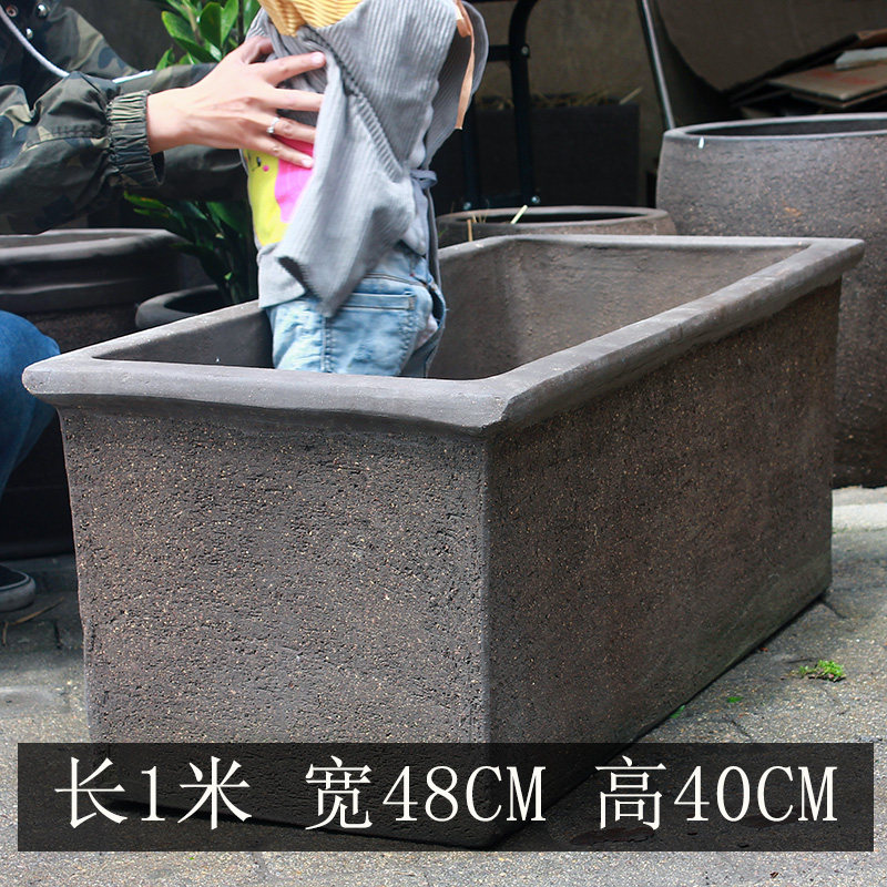 清仓特大号长方形紫砂花盆粗陶瓷养鱼睡莲缸荷花池盆景水培花盆罐