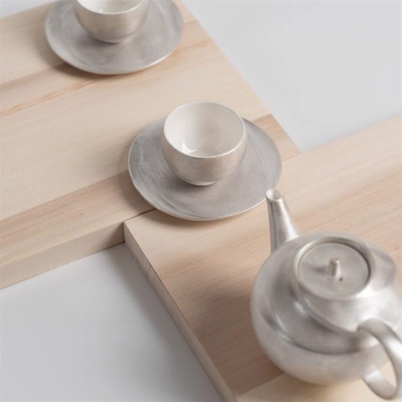 岑几/几洄系列茶具套装/轻奢高档/泡茶壶/茶杯银彩手工刷银小泡壶