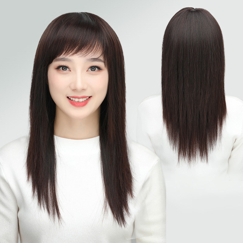 假发真发全真人发假发女全头套中老年妈妈款长发自然减龄假发套