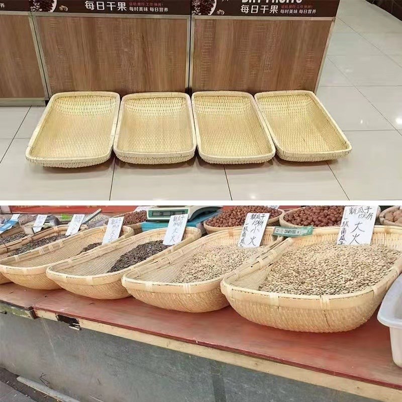 柳编簸箩卤菜现捞筐长方形簸箕馒头柳条收纳筐簸箩干果炒货筐藤编