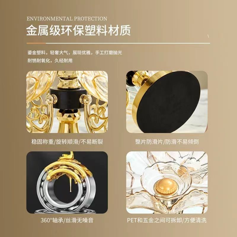 果盘家用2024新款可旋转多层客厅水果盘干果糖果轻奢高档多格水晶