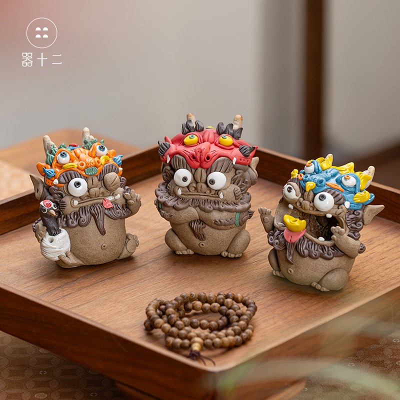 器十二陶瓷生肖龙骑士摆件吉祥物茶宠摆件精品可养倒流香线香香炉