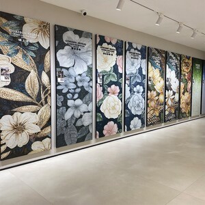 8002600高定艺术马赛克岩板背景墙奢石化妆室入户玄关电视墙砖