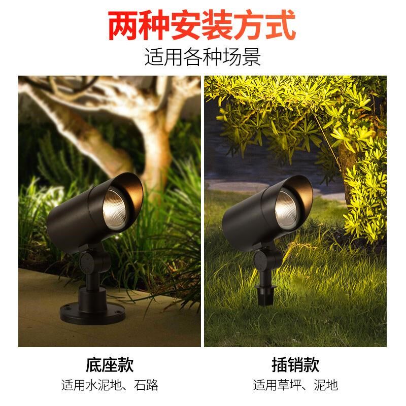 户外led照树灯投射灯DC24v防水草坪灯插地灯园林景观亮化插泥射灯
