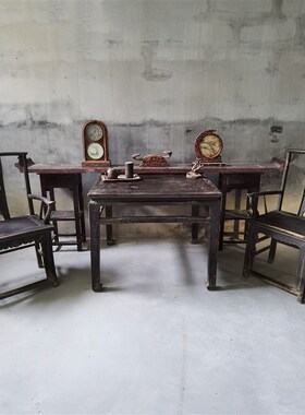 老物件榆木老家具太师椅古董八仙桌条案老椅子民俗怀旧老式摆件