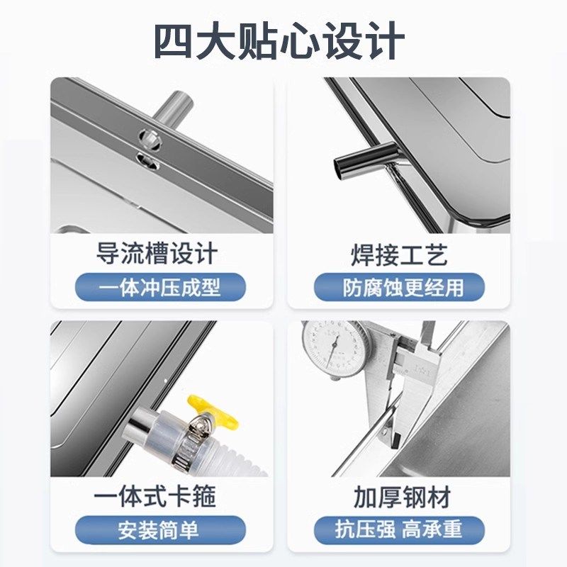 空调外机接水盘1P1.5P2P3P5P不锈钢加厚通用室外带排水管滴水托盘