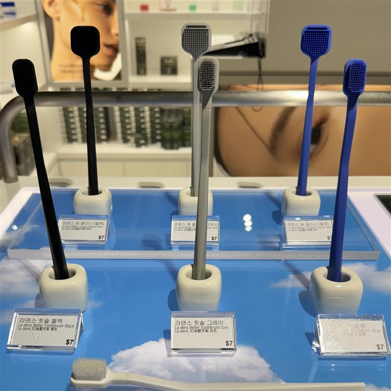 韩国采购La dens3d硅胶牙刷舌苔清理器舌苔刷舌头板清新口气清洁