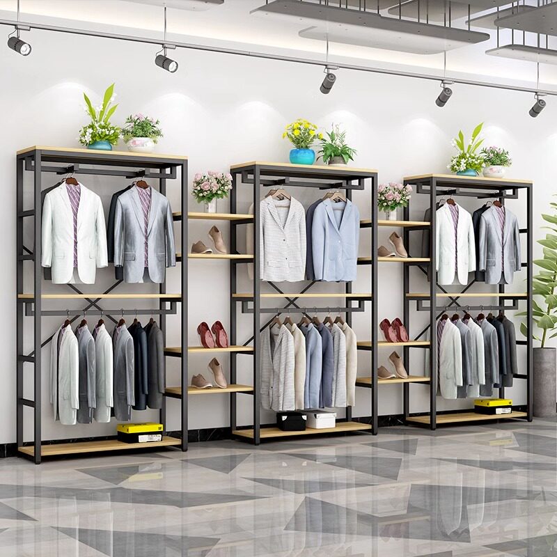 服装店展示架落地式货架子铁艺挂衣架男女装店铺装修设计陈列架