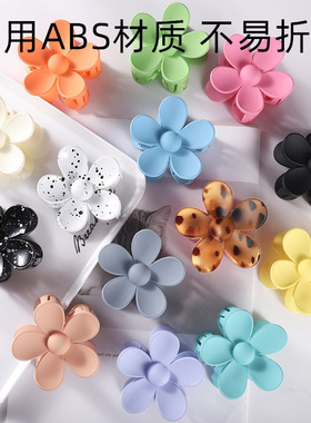 韩版新款网红发饰花朵抓夹后脑勺盘发马尾发抓气质顶夹亚马逊