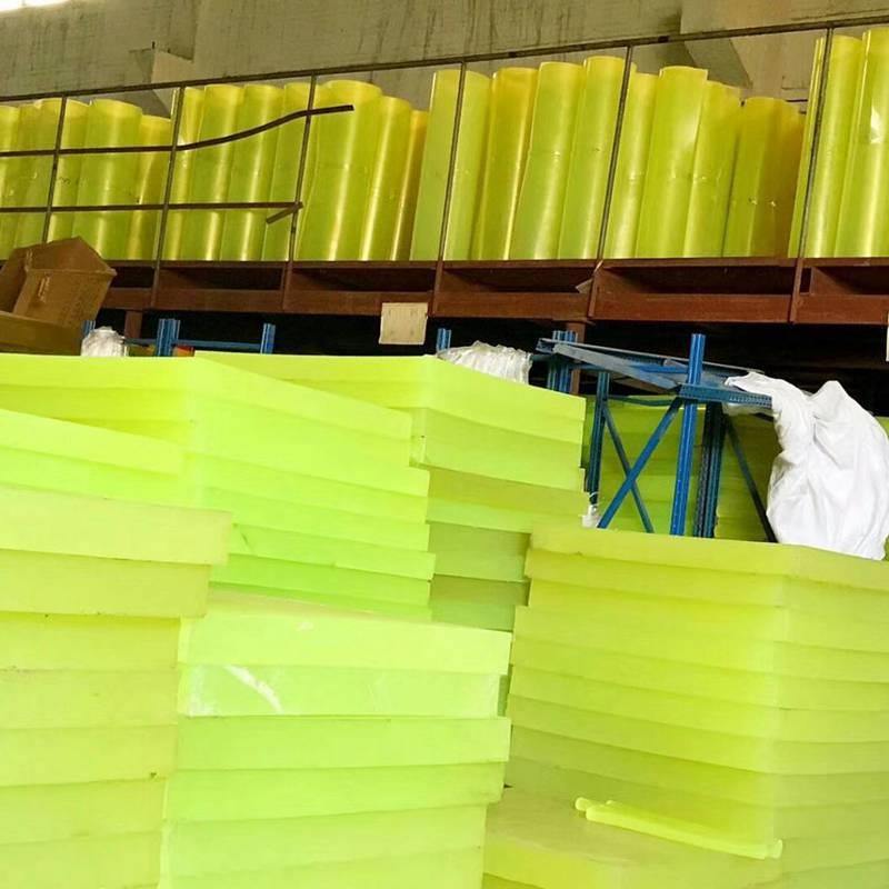 .聚氨酯加工pu棒空心套耐磨减震垫片牛筋板耐油优力胶加工橡胶pu