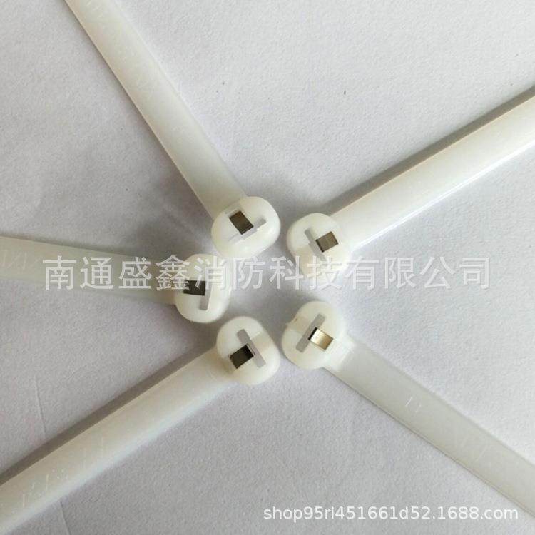 嵌钢片尼龙船用不锈钢嵌片式扎带NZ110Q 钢牙扎扣自锁塑料带 白色