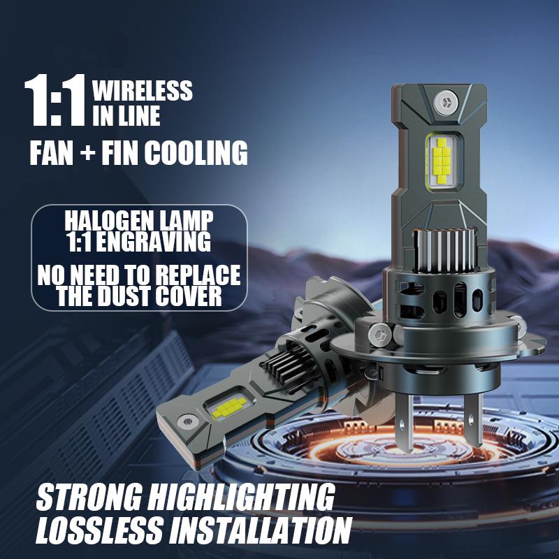 新款直插式H7高亮灯泡H11欧美亚马逊跨境爆款H4汽车LED大灯雾灯