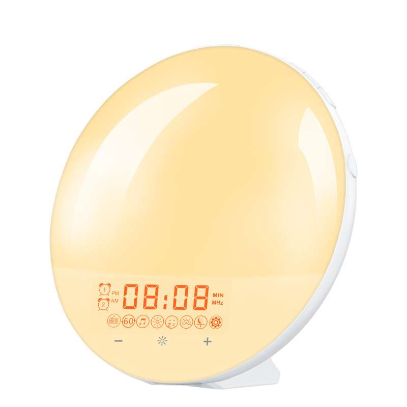自然日出唤醒灯LED电子闹钟 模拟日落白噪音助眠灯 七彩氛围夜灯