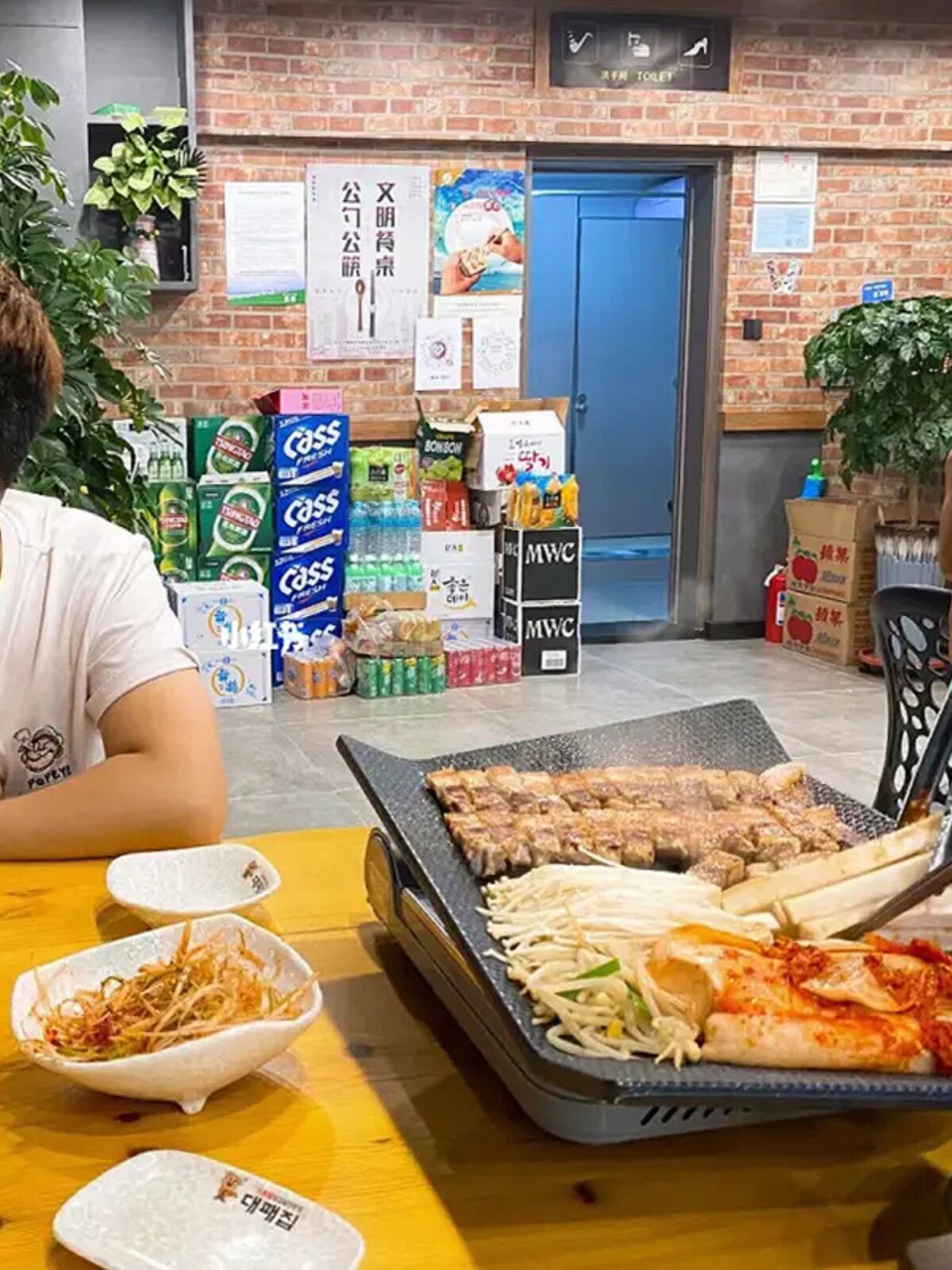 韩式烤肉店翅膀烤盘五花肉方形大烤盘不沾烤盘商用30*40