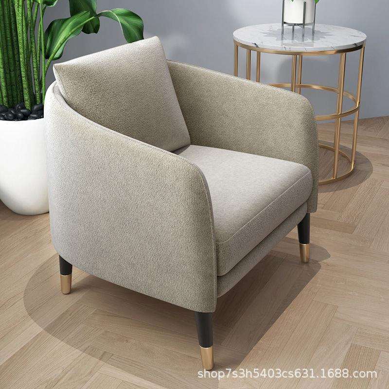 北欧轻奢售楼处酒店单人沙发椅接待洽谈简约商务宾馆客厅会客沙发
