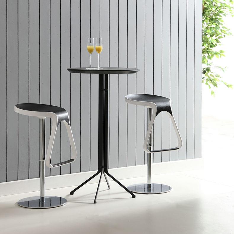 时尚餐厅咖啡厅圆桌办公室休闲桌现代塑料面圆形茶几家用阳台吧桌