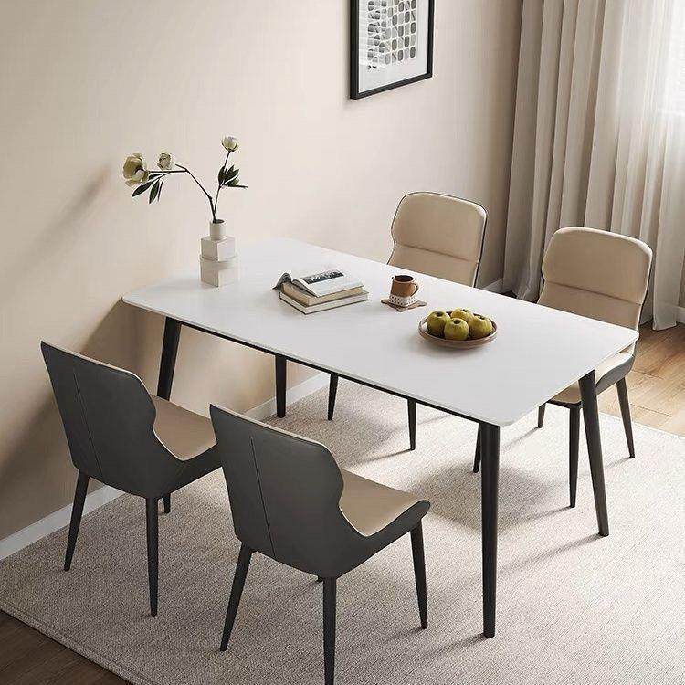 岩板全托意式餐桌家用小户型现代简约轻奢长方形餐桌椅组合桌子
