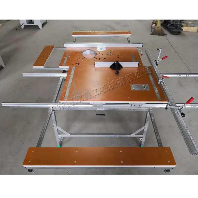 木板45度锯切推台室内装修裁板锯多功能小型双锯片台式锯