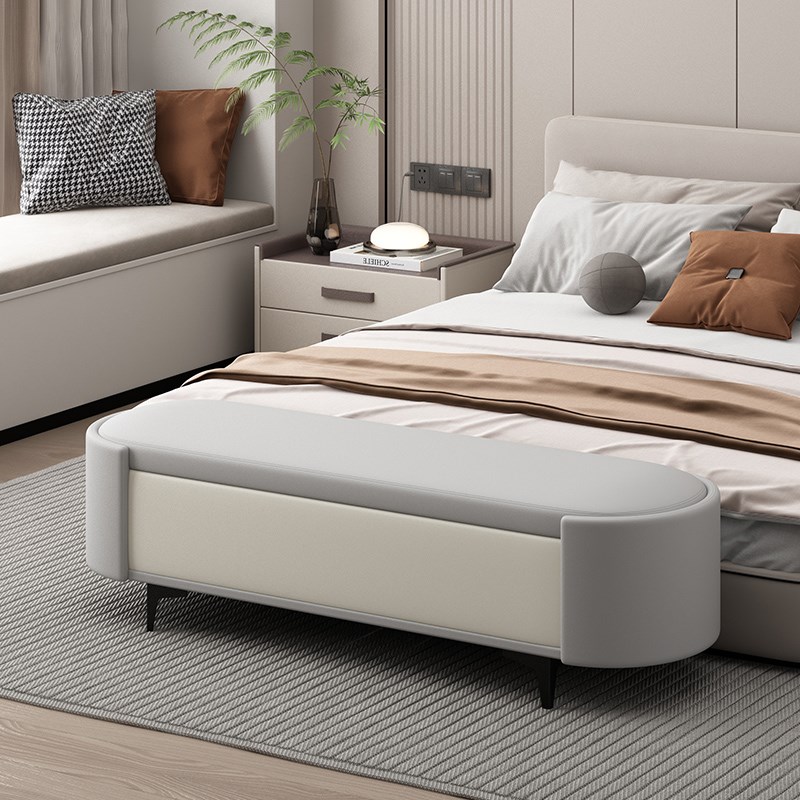 换鞋收纳凳卧床尾凳衣帽间服装店储物长条凳桑拿R休闲网红长沙发