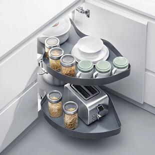 希勒系列厨房橱柜转角拉篮阻尼旋转收纳置物架拐角飞碟900柜