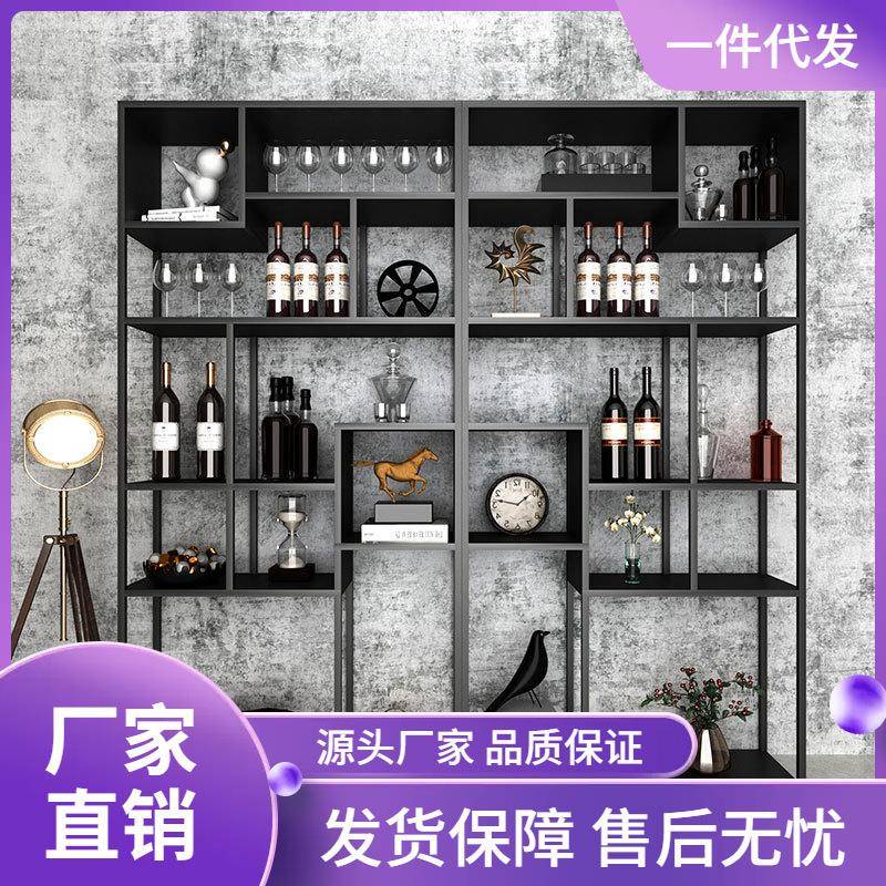 美式工业风铁艺书架客厅玄关复古展示架家用多层落地置物架柜子
