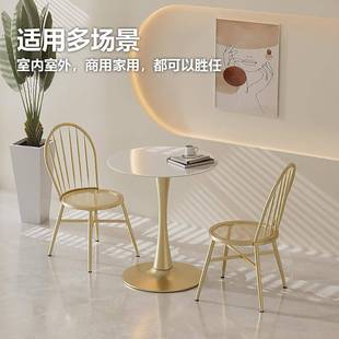 网红餐厅休闲桌椅钢化玻璃洽谈桌 现代家用小户型阳台桌椅组合套装