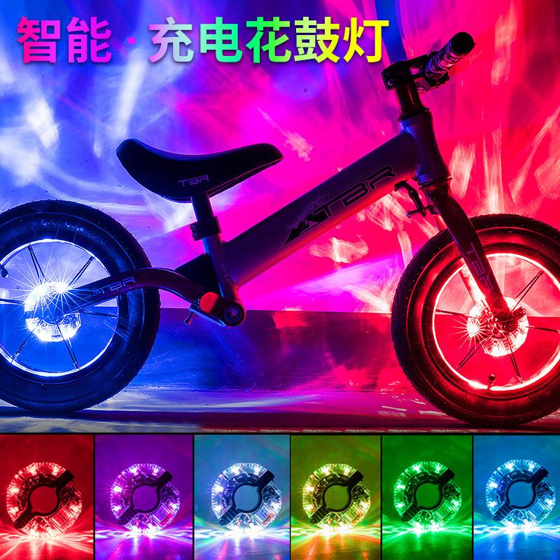 儿童自行车灯夜骑平衡车花鼓灯闪光夜行灯装饰发光轮胎车轮灯配件