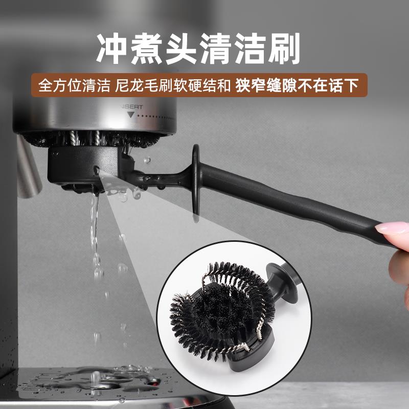咖啡机清洁刷半自动冲煮头清洗刷子滤头专用尼龙塑料硬毛刷