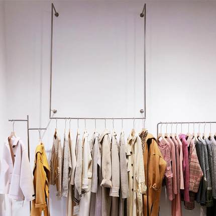 服装店展示架金色上墙壁挂式童装货架现代简约正挂吊顶悬挂衣架子