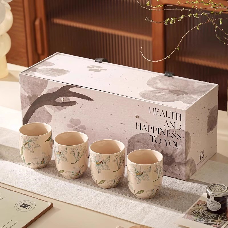 泡茶壶家用茶杯子杯具乔迁新居生日新婚礼物简约陶瓷水杯茶具套组