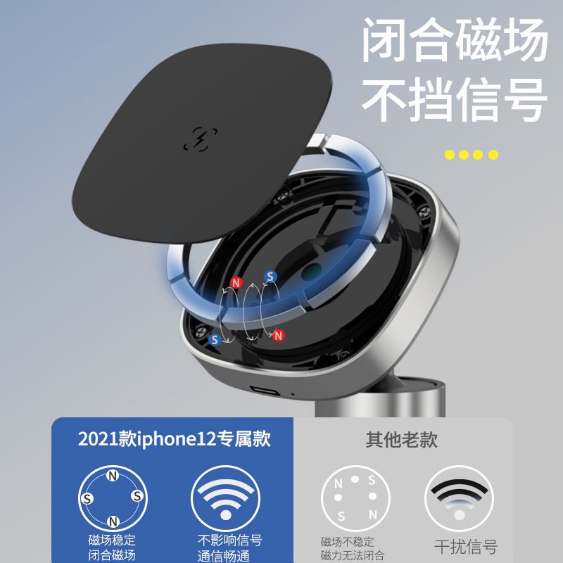 无线充电车载手机支架汽车导航双底座15W快充通用型车用手机支架
