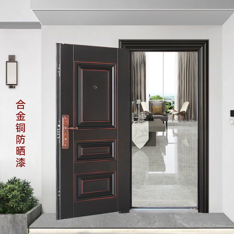 带气窗防盗门入户门家用进户门钢质室外农村通风工程出租房单开门