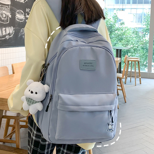 十大名牌书包简约女生初中生高颜值小清新高中大容量双肩包大学生