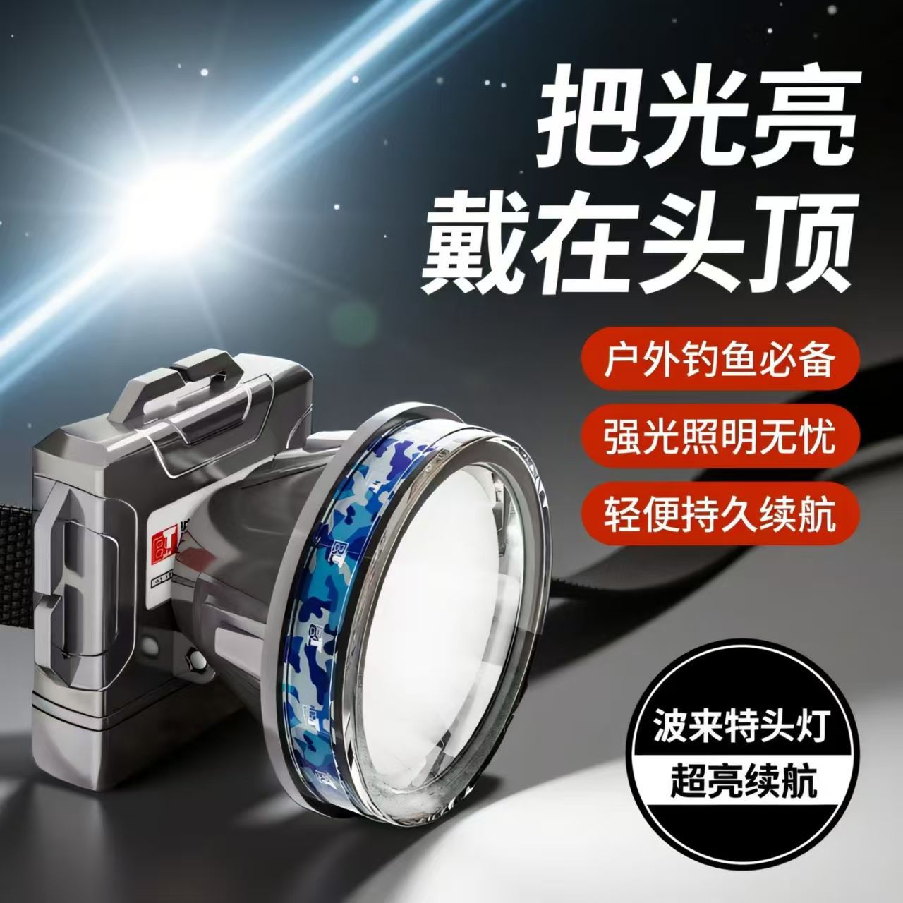 十大名牌强光头灯波来特聚合物锂电防水防爆远射双光源户外长续航图片
