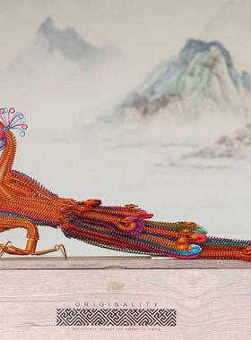 七彩凤玄关酒柜凰摆件手工艺品铝线手编单车景点货源热卖人气爆款