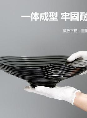 意式定制手工玻璃创意果盘轻奢餐桌装饰摆件设计师客厅茶几水果盘