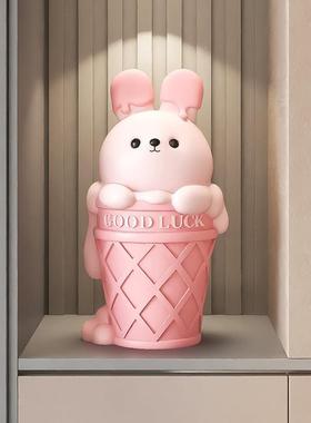 创意兔子存钱罐桌yc190882面件高感孩小众玄关儿童房男女级孩生日