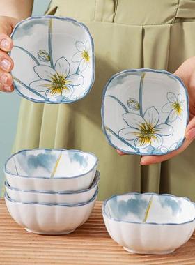 水仙花陶瓷调用味碟家火锅蘸碟创料意酱油醋碟PIS网红小吃碟调子