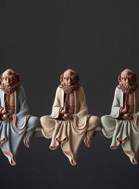 久装造紫禅砂意达摩祖师摆件中TBO式公家居客厅玄关饰办室工艺品