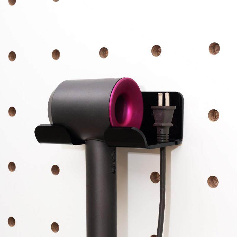 iwood木目 吹风DDL收机纳架 洞洞板电线发棒源置物架免打孔卷上墙