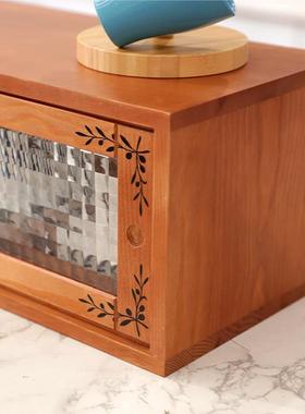 新款咖收啡柜实寸木日式餐边现代简60288柜约实木桌面纳柜小尺茶