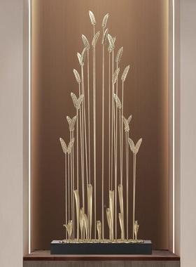 丰收大麦摆礼件黄铜客厅户电入视柜玄关乔迁居送W0371麦礼新轻奢