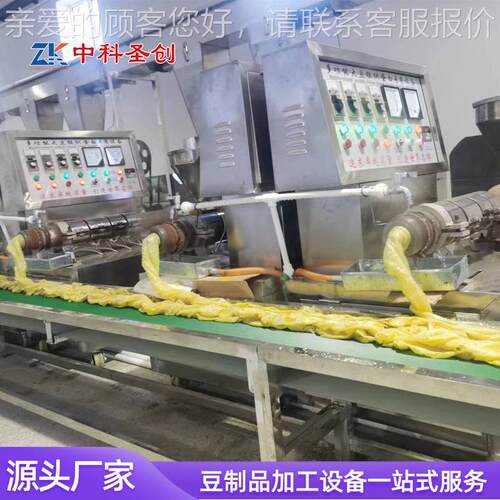新型大豆素肉牛排设备 干面皮机图片 多YEC控能动温人造肉挤自出